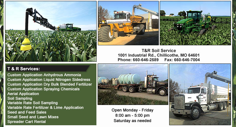 T&R Soil Service, Chillicothe, Missouri, 660 646 2589, Feed - Seed - Soil Sampling - Chemicals and Fertlizer